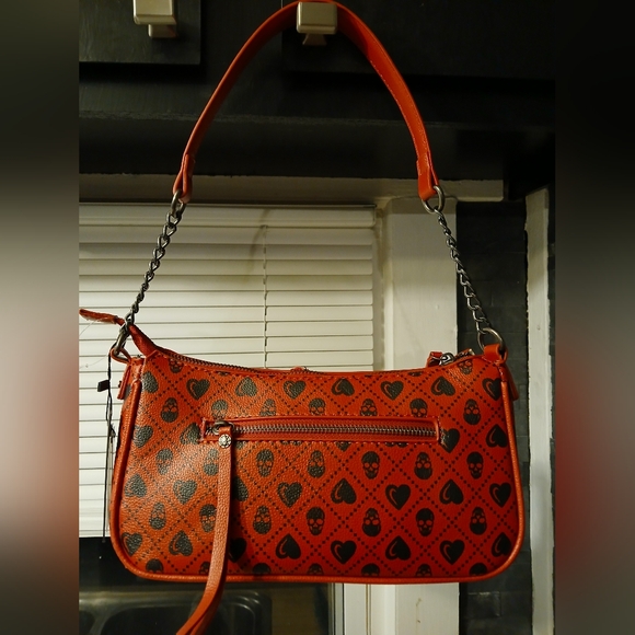 Ed Hardy NWT Red Skull & Leopard Shoulder Bag/Crossbody - Picture 4 of 6